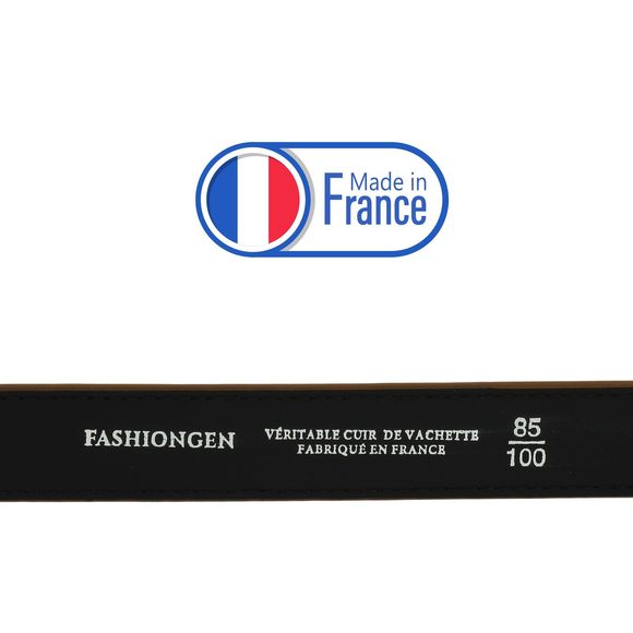 - Women Genuine Italian Leather Belt Luna, Made In France - Light Brown, 110👋 - Picture 5 of 8